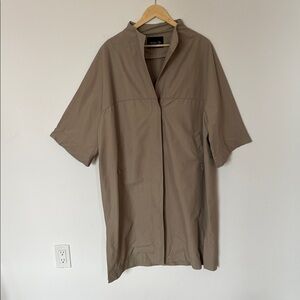 Antic Q New York Draped Cape Jacket Snap Closure Tan